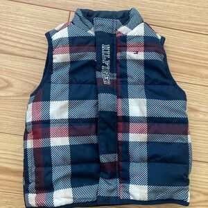 Tommy Hilfiger Kids Plaid Puffer Vest - Navy and Red